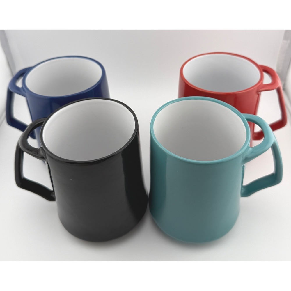 Dansk Kobenstyle Mug Set 4pc Ceramic MCM Scandinavian Vintage Coffee Cups